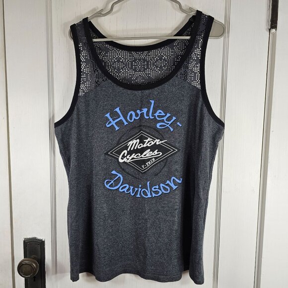 Harley Davidson Womans Size 1W (1X) Gray Tank Sleeveless Top Plus - Picture 1 of 6